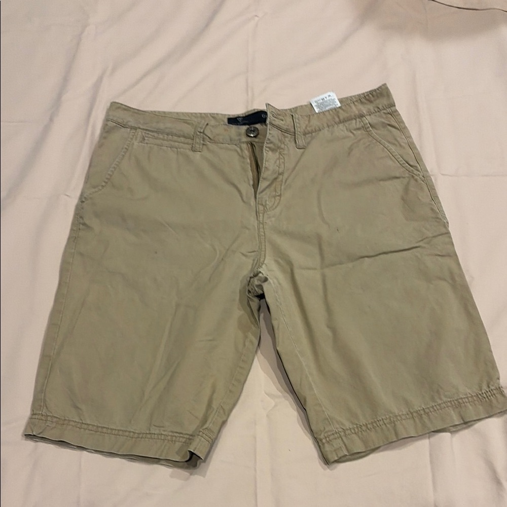 Guess Men's Khaki Flat Front Shorts